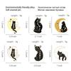 Süße Cartoon Schwarze Katze und Mond Emaille Brosche Pin