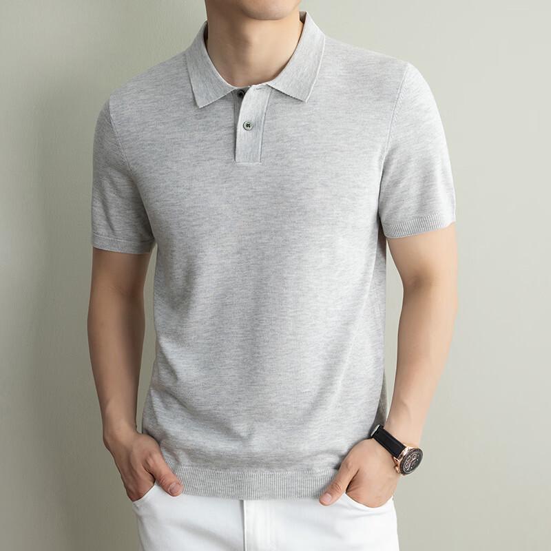 IMAGINEX Men's Business Casual Lyocell Linen Knit Short-Sleeve T-Shirt