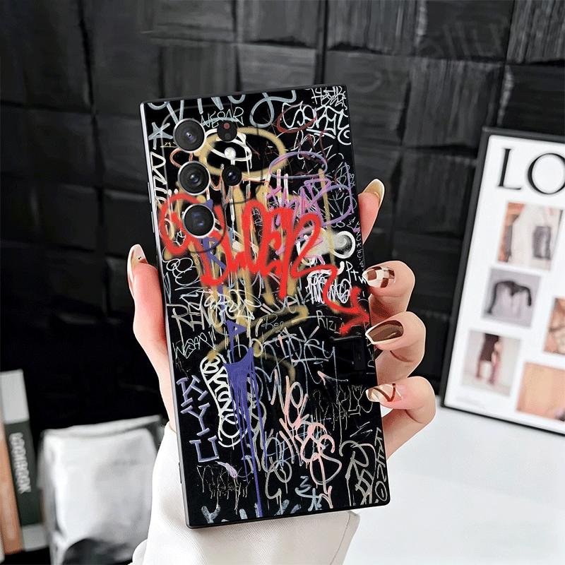 

Graffiti Fashion Art Soft Phone Case for Samsung Galaxy S26 S25 Edge S24 Ultra S23 Plus S22 S21 FE S20 Black Cover Back Shell Samsung S23