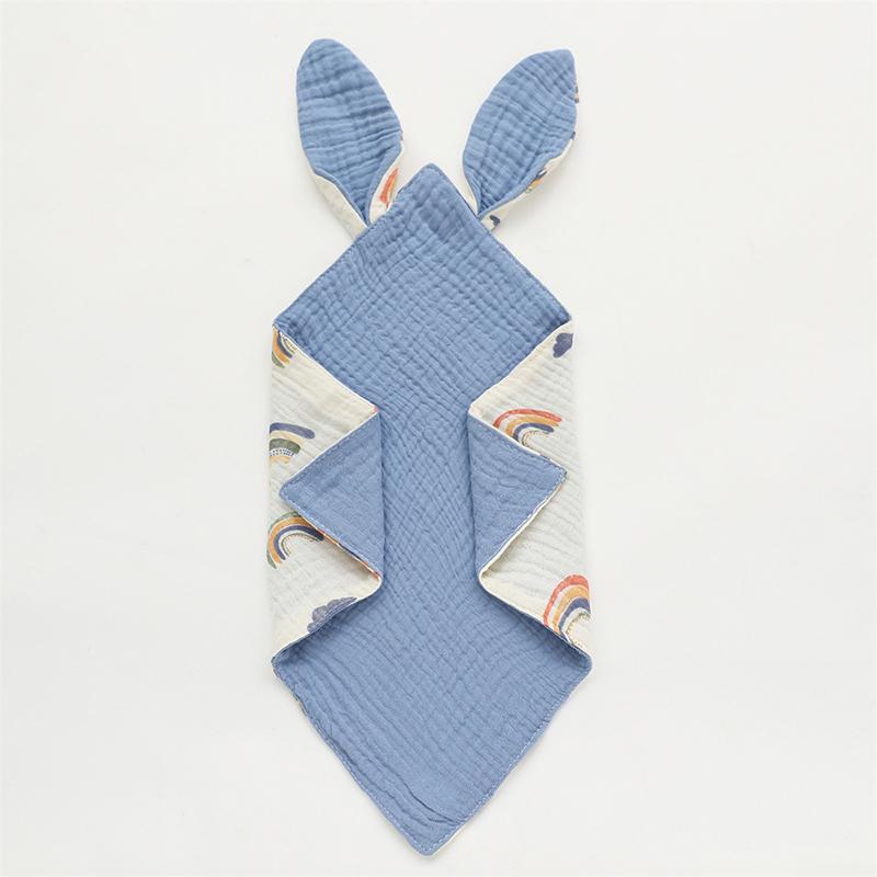 Cute Rabbit Ears Baby Muslin Cotton Comforter Blanket Soft Newborn Sleeping Toy Kid Sleep Soothe Appease Towel Bibs Saliva Towel