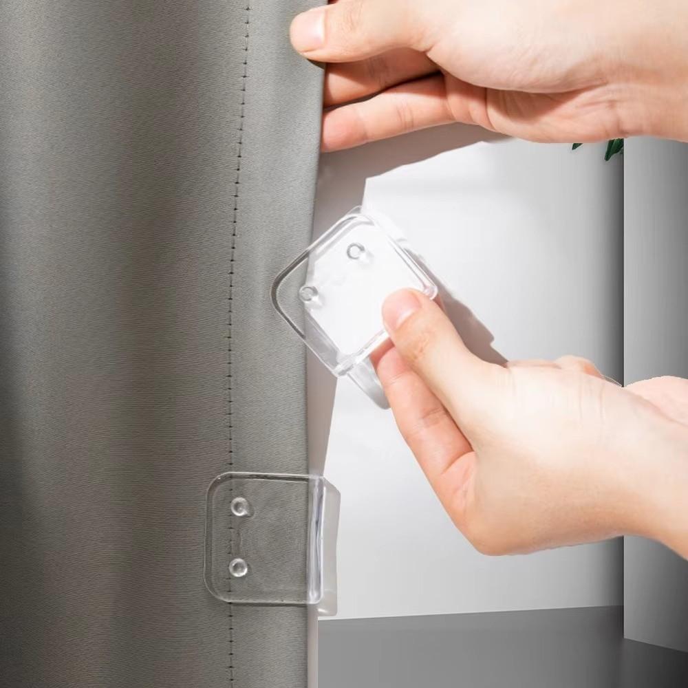 2/4/6/8Pcs Windproof Shower Curtain Clips Non-Punching Curtain Fixed Fastener Window Curtain