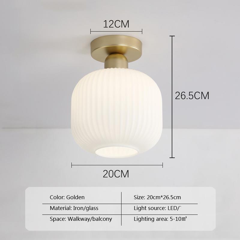 Lumină de tavan nordică lampă de sticlă balcon casă dressing lumină lux american simplu coridor intrare hol lumină de culoar