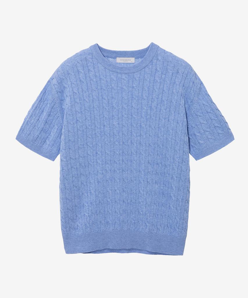 MINDBRIDGE Cable Round Short Sleeve Knit - 3 Colors
