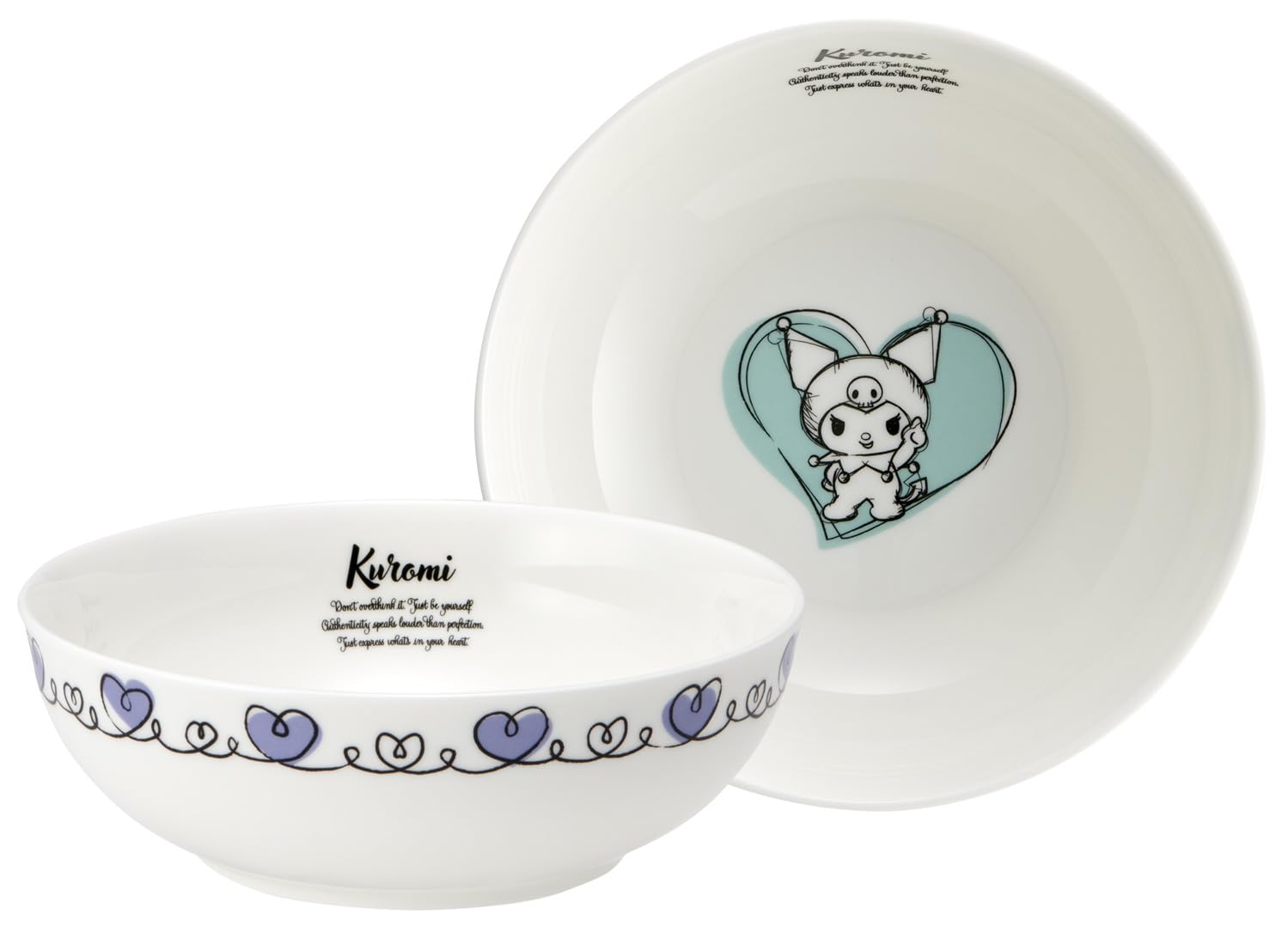 

Skater Fruit Plate, Dishwasher Safe, NARUMI Bone China, Made in Japan by Narumi Seito, Sanrio Kuromi Drawing, CBFT14-A