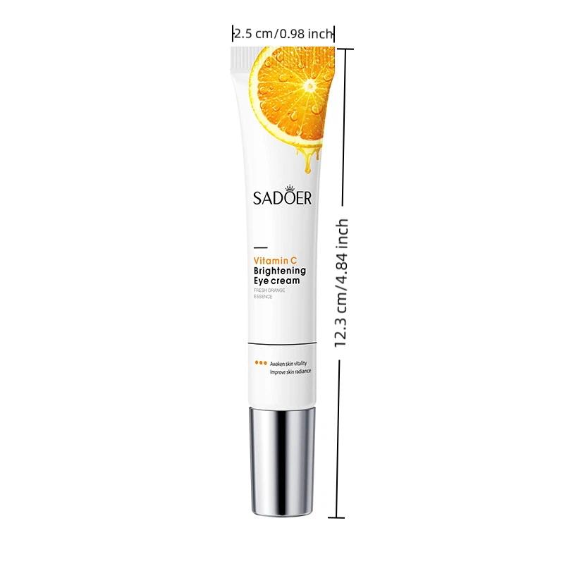 Sadoer 20G Crème Contour des Yeux Vitamine C Raffermissante Hydratante Éclaircissante Anti-Cernes Poches sous les Yeux Anti-Gonflement Yeux Beauté Soins de la Peau