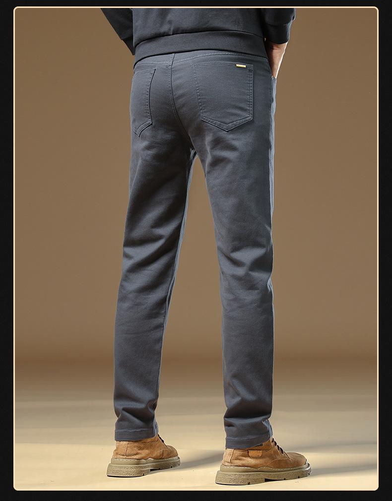 Herren 2025 Neue Herbst Slim Graue Freizeithose - High-End, Business Straight Fit, Plus Samt und Verdickt