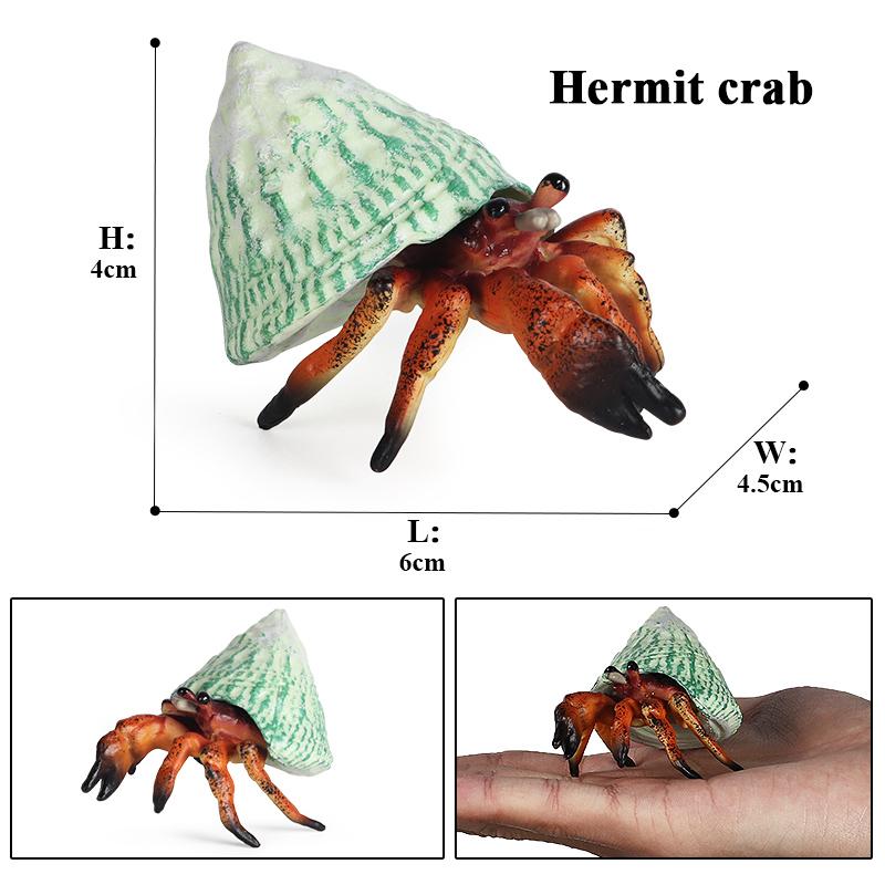 Oenux Simulation Ocean Sea Life Animals Model Lovely Crab Action Figures Toy Cake Toppers Collection Jouet Kids Education Gift