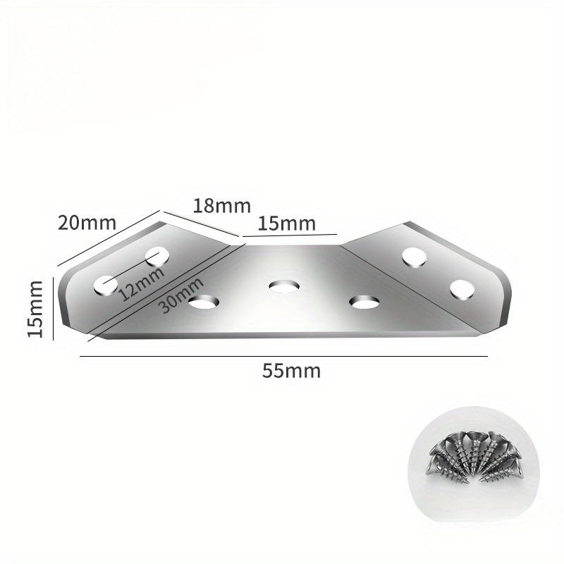 20pcs Universal Furniture Corner Connector Stainless Steel Corner Brace with Screws Heavy Duty Angle Shelf Brackets