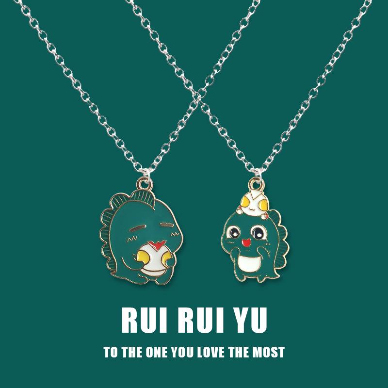 RUI RUI YU Little Monster Necklace Pendant Necklace for Women Men Girlfriend Couple Lover Jewelry Gift
