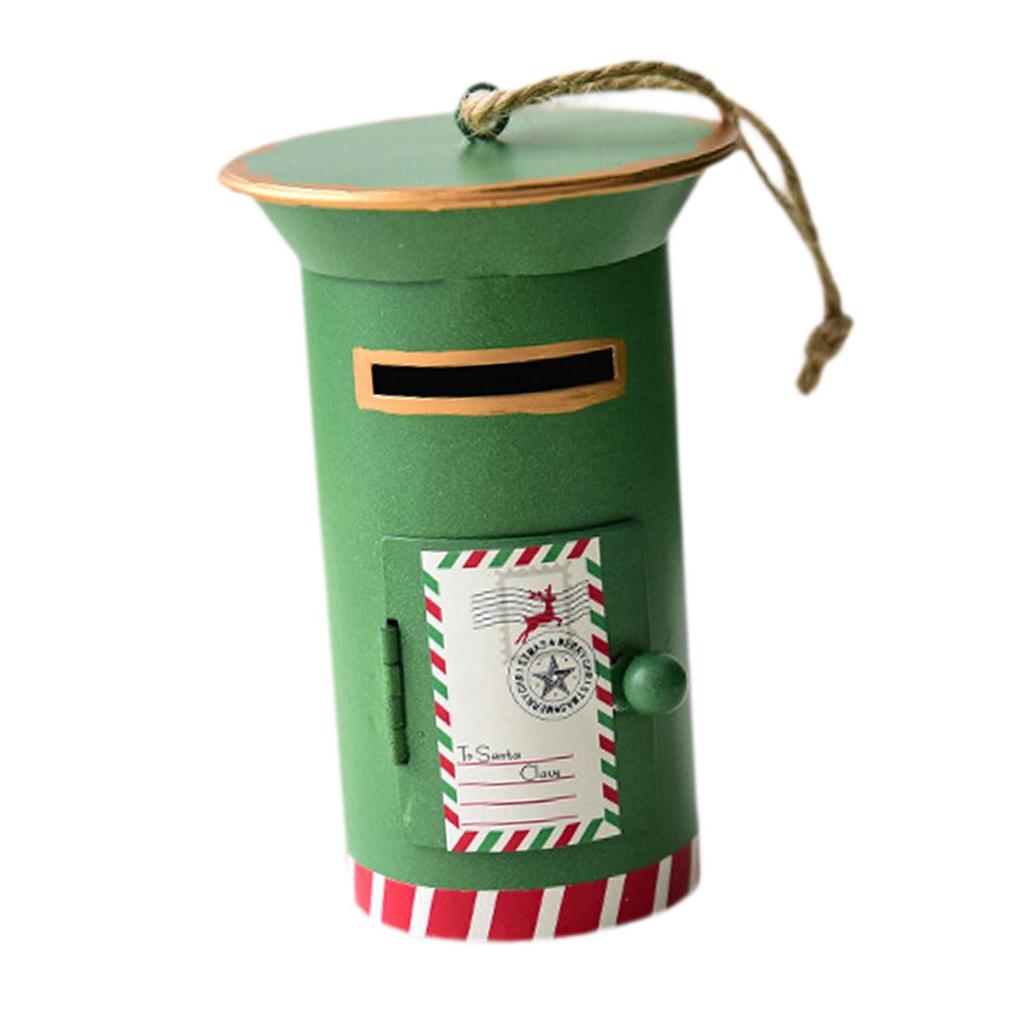 Santa Mailbox Christmas Tree Ornament Vintage Creative Christmas Tree Hanging Decoration for Birthday Home Office Porch Festival