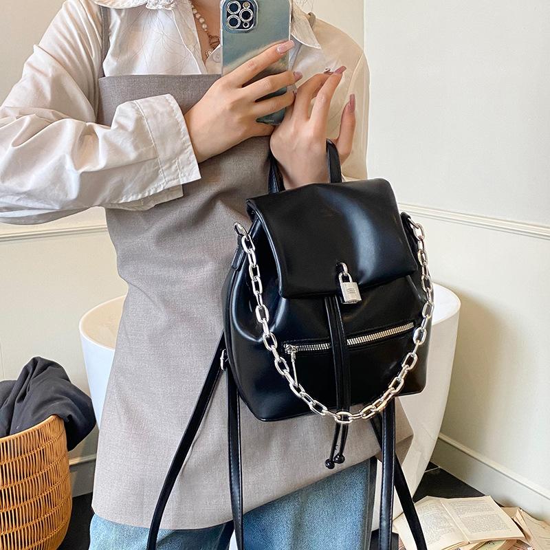 New Academy Style PU Drawstring Small Backpack Female Literature and Art Student Casual School Bag Fashion Backpack