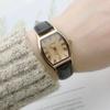 Uhr für Frauen Kleine Damen Armbanduhren Braun Retro Vintage Leder Armband Uhr Schwarz Quarz Armbanduhren Reloj Mujer