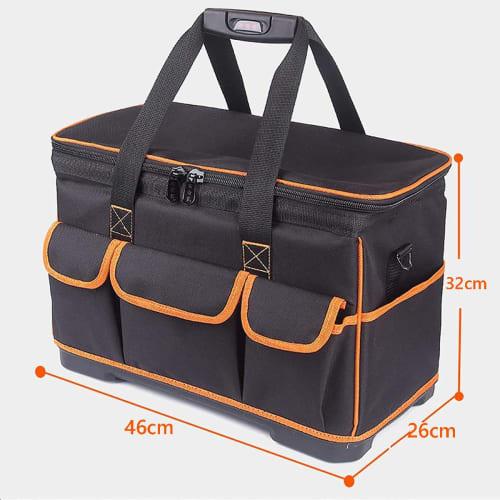 END Tool Bag, Tool Storage Bag, 600D Oxford Cloth, Wide Opening, Large Storage, Waterproof, Suitable for Bicycle Repair, Fishing, Carpentry, etc., 41c