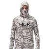 Costum de pescuit HUK pentru bărbați, transfrontalier, cu uscare rapidă, mască de praf și protecție UV, costum de pescuit ușor cu glugă, mătase de gheață