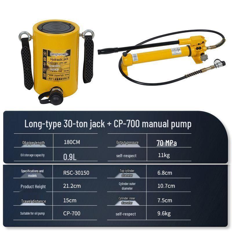 Split Ultra-Thin Hydraulic Cylinder: 5T, 10T, 20T, 30T, 50T, 100T - Extended and Short Types