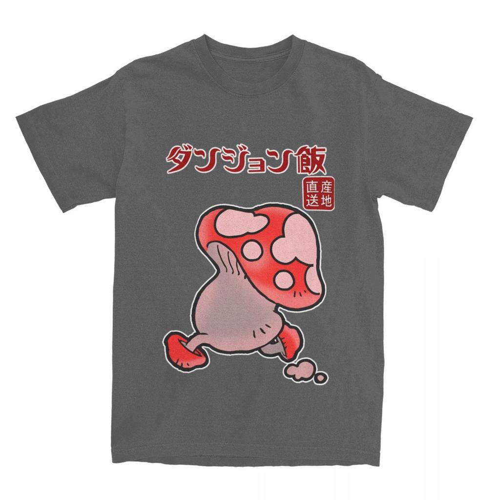 Dungeon Meshi Anime Mushroom T Shirt Men Delicious In Dungeon Humorous Cotton T Shirts Summer O Neck Tee Shirt Oversized Tops