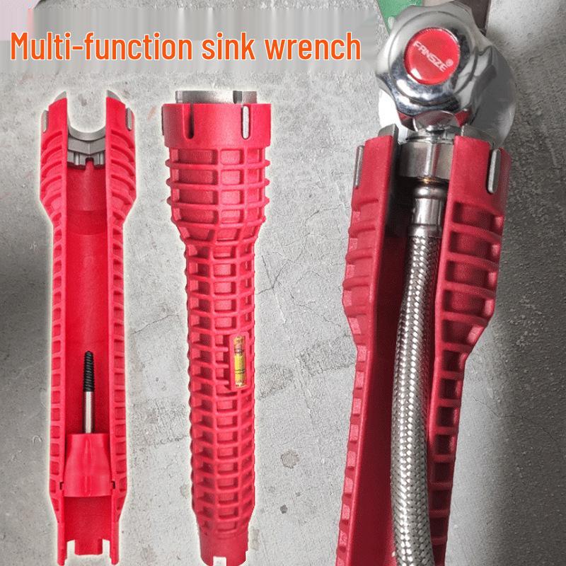 Eight-in-One Multifunctional Sink & Faucet Wrench for Installation and Repair