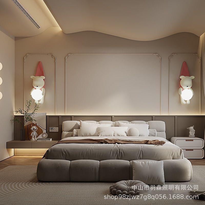 Xiong Zai Cream Style Living Room Bedroom Bedlight Children's Room Creative Modern Decorative Wall Lighting