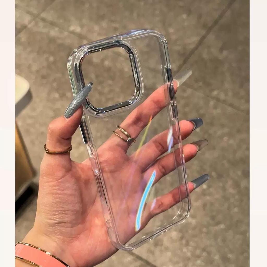 Light Luxury Metal Button Transparent Mobile Phone Case For Infinix HOT 60 5G 60i Pro Pro+ 50 4G 50i 40 40i 30i NFC 30 20i 20 Nfc