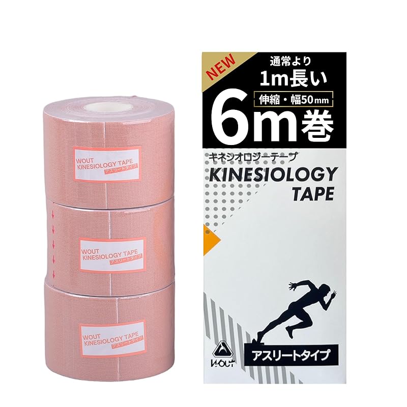 Wout Kinesiology Tape, 6m x 5cm, Athlete Type [Proprietary Slit Design for Strong Support] Taping (3)