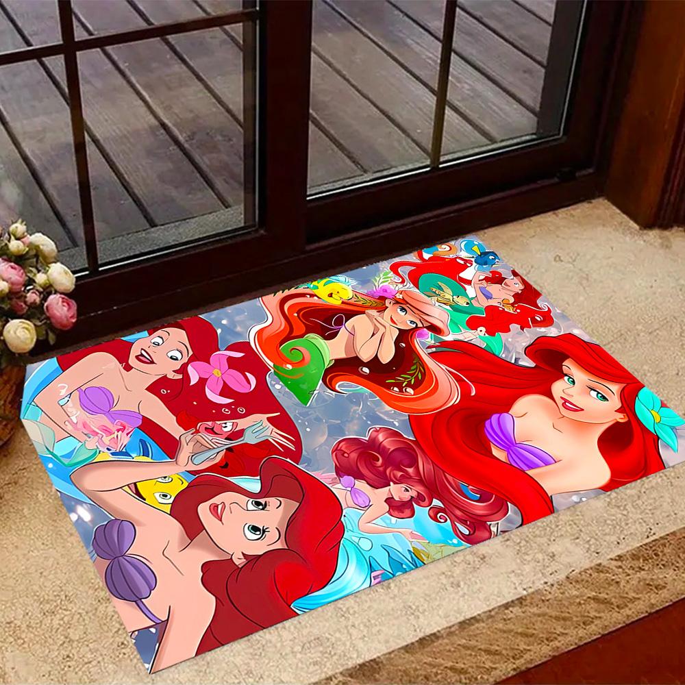 

Underwater Mermaid Adventure Disney Cartoon Theme Anti-Slip Rug - Polyester, Home Decor, Suitable for Bedrooms, Living Rooms, Doorways, and Studios 40cmx60cm
