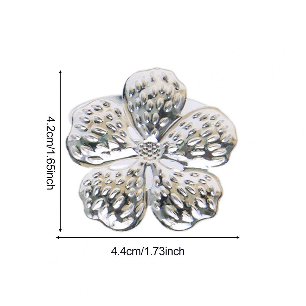 Gyllene Servettringar Metall Servettring Set Eleganta Metall Blom Servettringar för Middagsbord Bröllopsfest Set