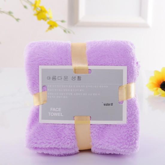 High-Density Coral Fleece Towel, 35x75cm – Thick, Absorbent, Locked Edges, Square Souvenir. 1 Towel 35x75 cm