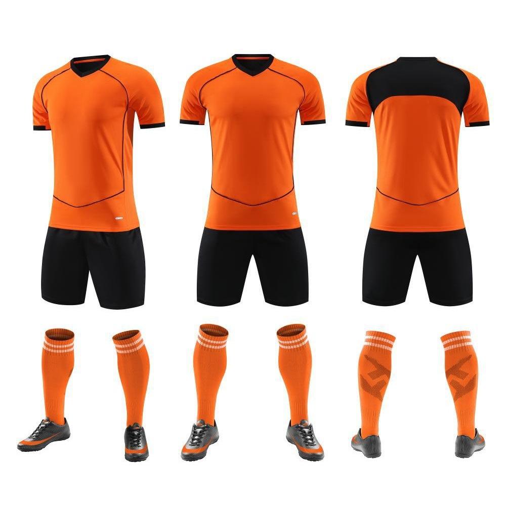 Nouvel Ensemble d'Uniforme de Football Hommes et Femmes Compétition Entraînement Équipe Sportive Uniforme Numéro DIY Maillot à Manches Courtes Adulte Enfants