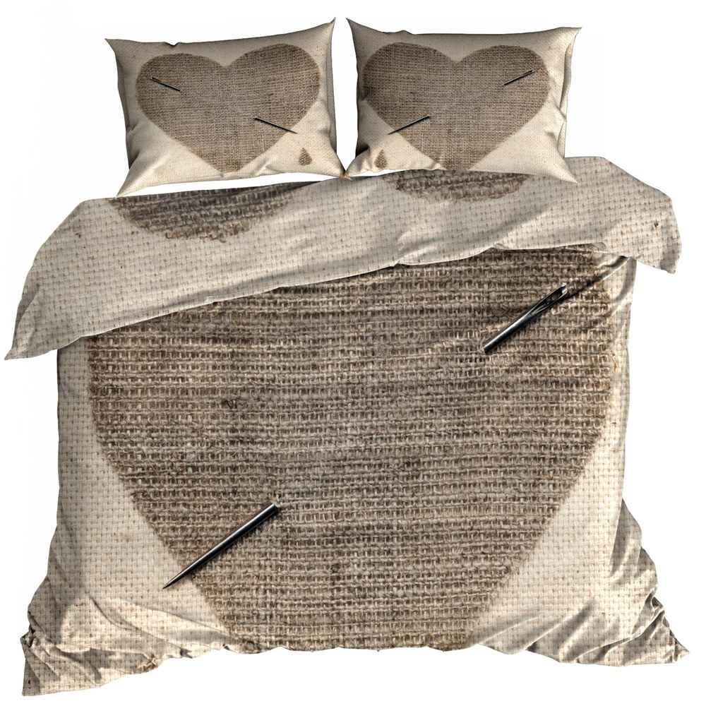 3D cotton satin bedding 160x200cm WOVEN HEART