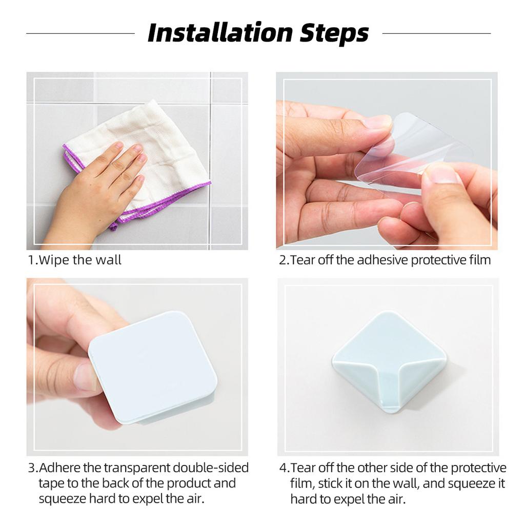 Joonnair 4 Ganci Adesivi Colorati Per Bambini, Autoadesivi In ABS, 8,5x4x3 Cm, Per Appendere Vestiti, Zaini E Cappotti In Camera