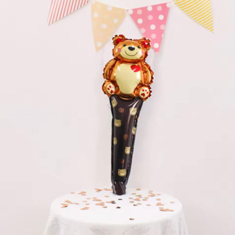 5 Pieces, 23.6 Inch Heart-shaped Inflatable Aluminum Film Handheld Sticks, Birthday Decoration Balloons, Wedding Decoration Balloons