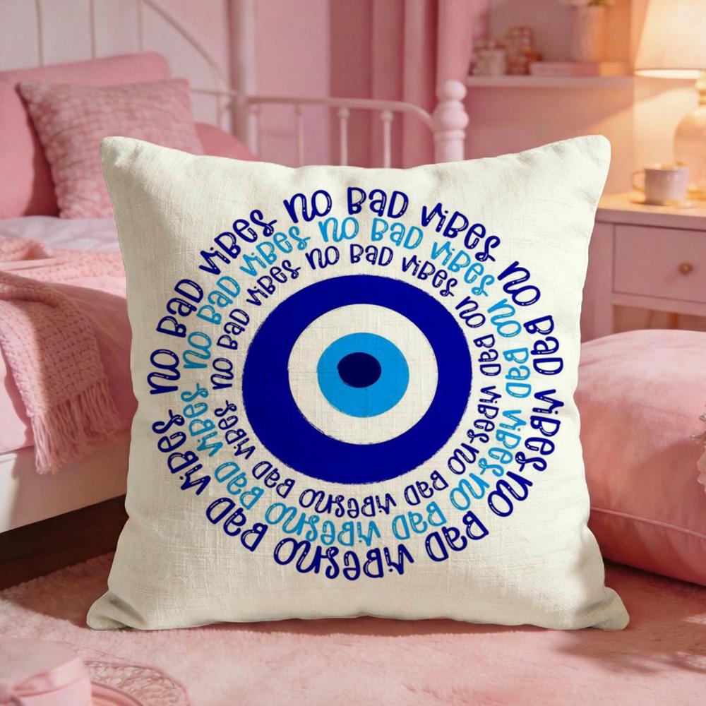 Symbol EEvil Eye Symbol Cushion Cover Premium Comfort Reversible Pillow Cove Two in One Design for Any Room  Car Interior
