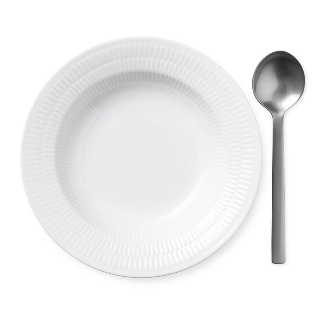 [Officially Imported] Royal Copenhagen White Fluted Deep Plate, 21cm, 1017400