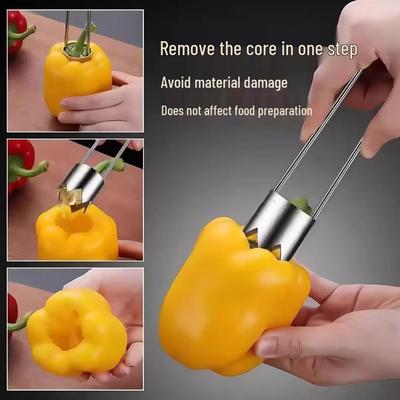 Stainless Steel Fruit & Vegetable Corer Tool for Chilis & Melons