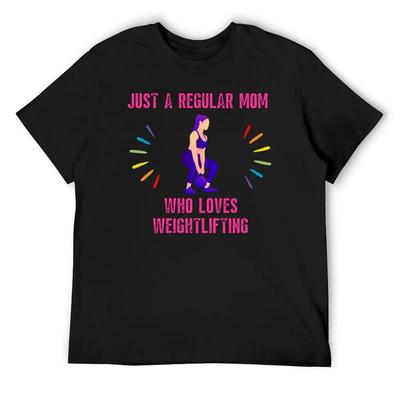 A Regular Mom Who Loves Weightlifting - Morning Workout T-Shirt Summer Shirt Funny Shirt Cotton Graphic Shirts Men T Shirt
