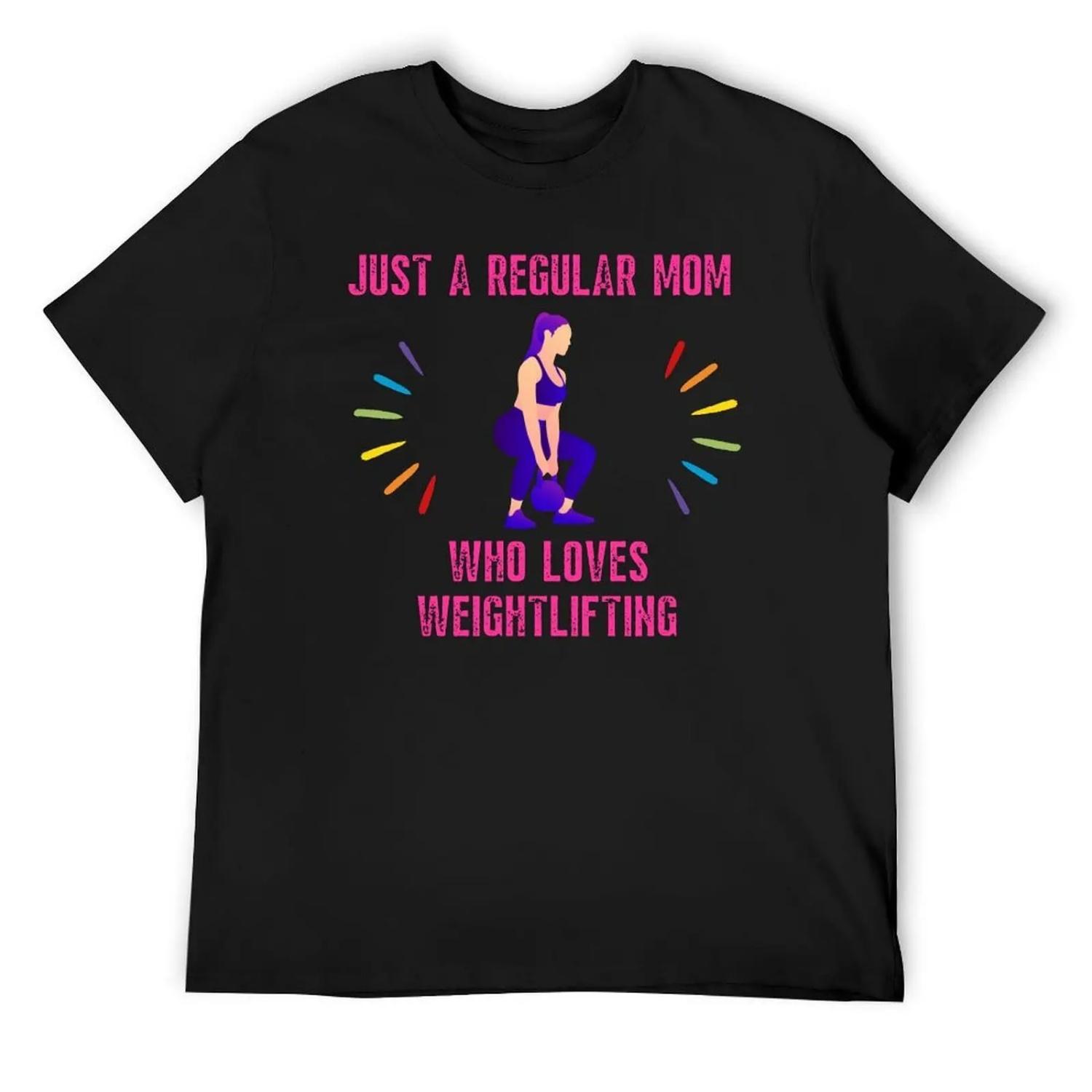 

A regular mom who loves weightlifting - Morning workout T-Shirt summer shirt funny shirt cotton graphic shirts men t shirt XXXXXL чорний