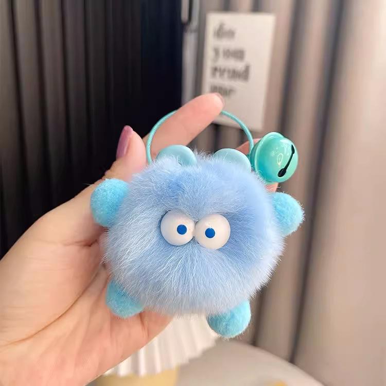 Imitation Rex Rabbit Fur Keychain Plush Pendant Trinkets Plush Briquettes Bag Car Pendant Key Chain