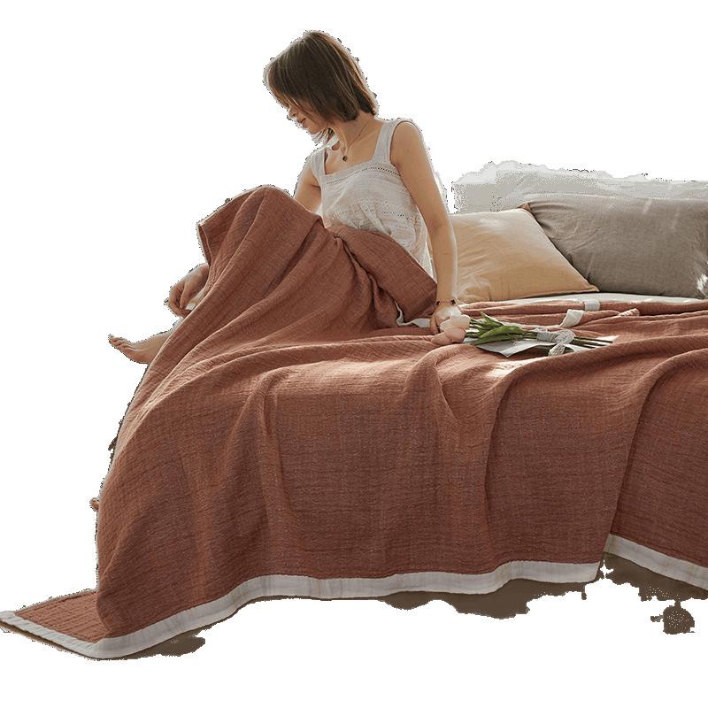 Japanese Four-Layer Cotton Gauze Blanket - Soft & Thick for All Seasons, Single/Double Sizes