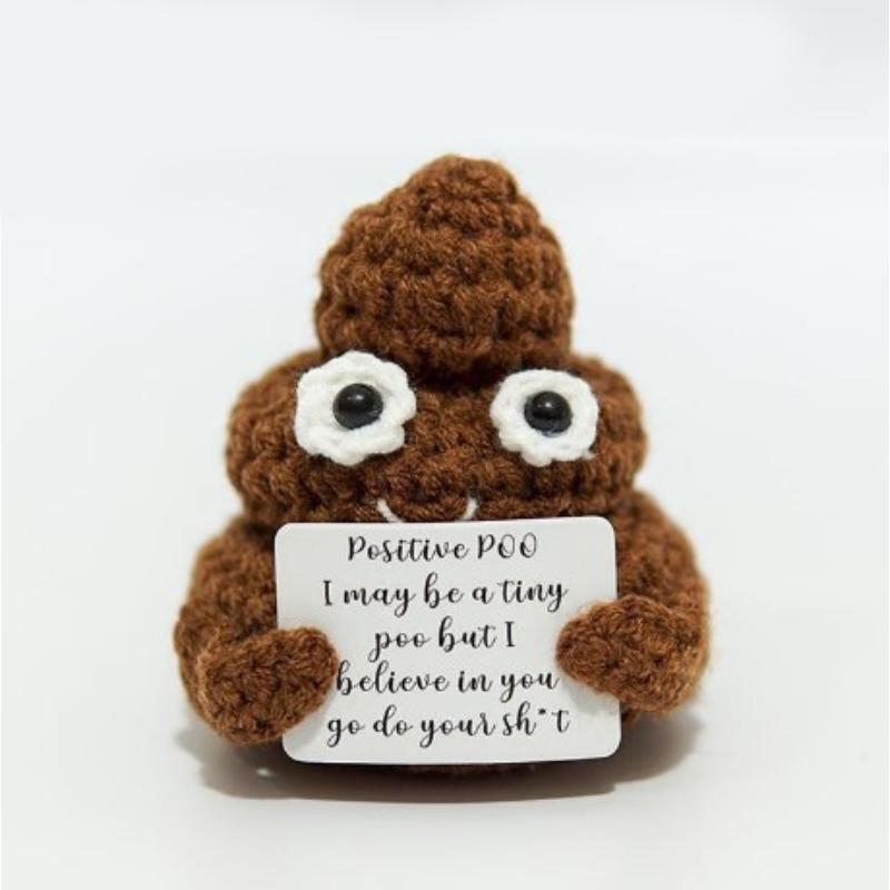 Funny Positive Card Fruit Toast Knitted Doll Home Desk Decoration Gift Christmas