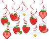 Cartoon Strawberry Honeycomb Ornament Creative Strawberry Hanging Banners  Photo Props