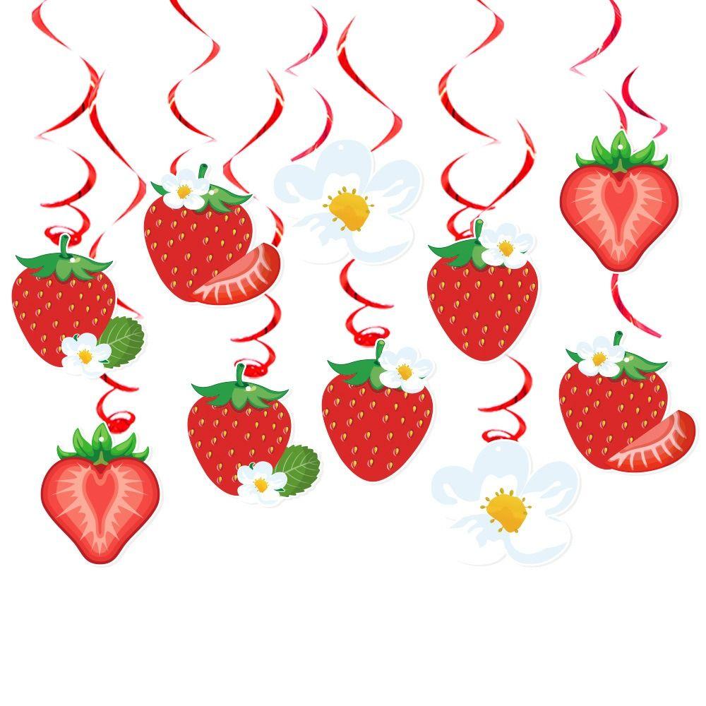 Cartoon Strawberry Honeycomb Ornament Creative Strawberry Hanging Banners  Photo Props