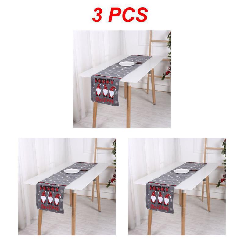 Linen Christmas Table Runner Snowman Xmas Tree Home Dining Table Cover Tablecloth 2024 Navidad Noel Christmas Decorations 2025