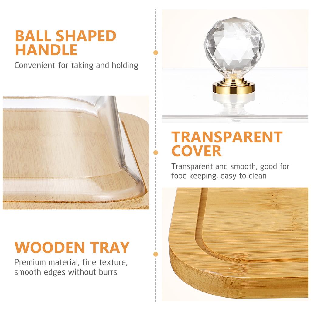 Brotverkostungsplatte, Kuchentablett mit Deckel, abgedeckter Ständer, Show-Rack, Haushalts-Dessert, Gebäck, Servieren von Holzpaletten