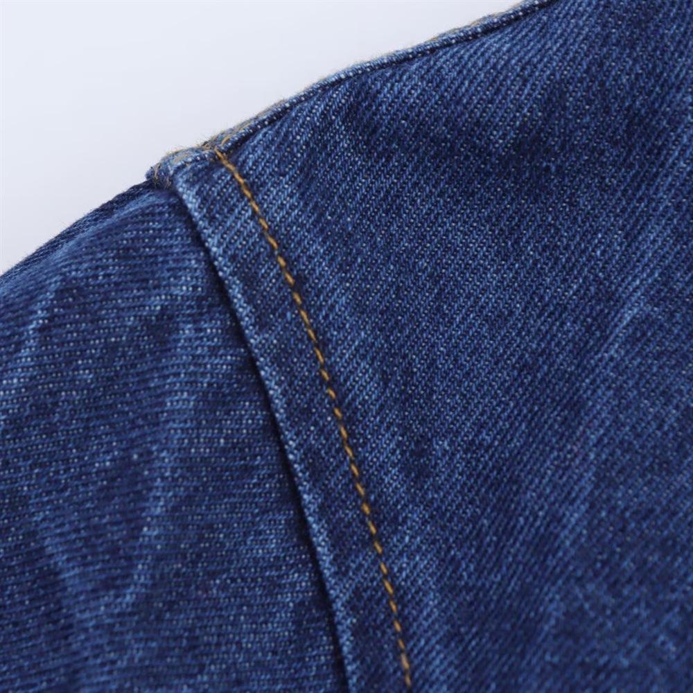 Women's Spring 2025 Versatile Long-Sleeve Denim Jacket with Turn-Down Collar