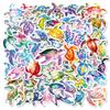 56 Colorful Ocean Turtle Stickers, Watercolor Style Hand Account Decorative Stickers Waterproof Diy Notebook Decorative Stickers