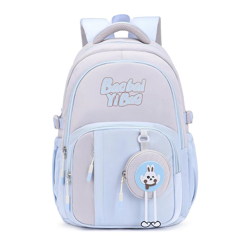 

Школьный рюкзак для школьников средней школы с надписью «Письмо» для женщин, большой емкости, водонепроницаемый рюкзак с цветными блоками синий