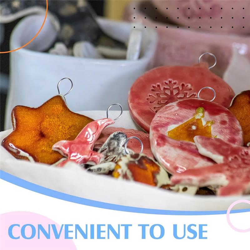 HHO-R Hanging Burning Hook Set- 100 Pieces High Temperature Nichrome Wire Jump Rings(0.3 X 0.7") For DIY Potted Plant Wiring