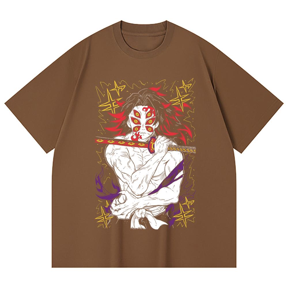 230 g/m² 100% Baumwolle Demon Slayer V36 Kokushibo Aufdruck Unisex Schweres Baumwoll-T-Shirt