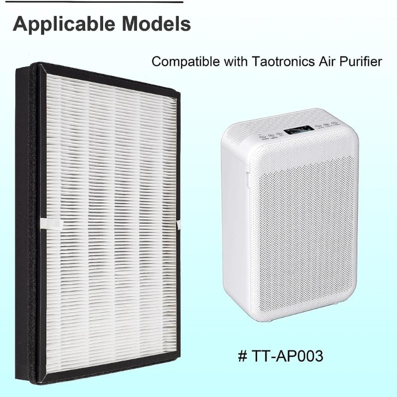Wkład filtrujący do oczyszczacza powietrza Filtr zamienny Kompatybilny z TaoTronics TT-AP003 Filtracja z węglem aktywnym Trwały 2x