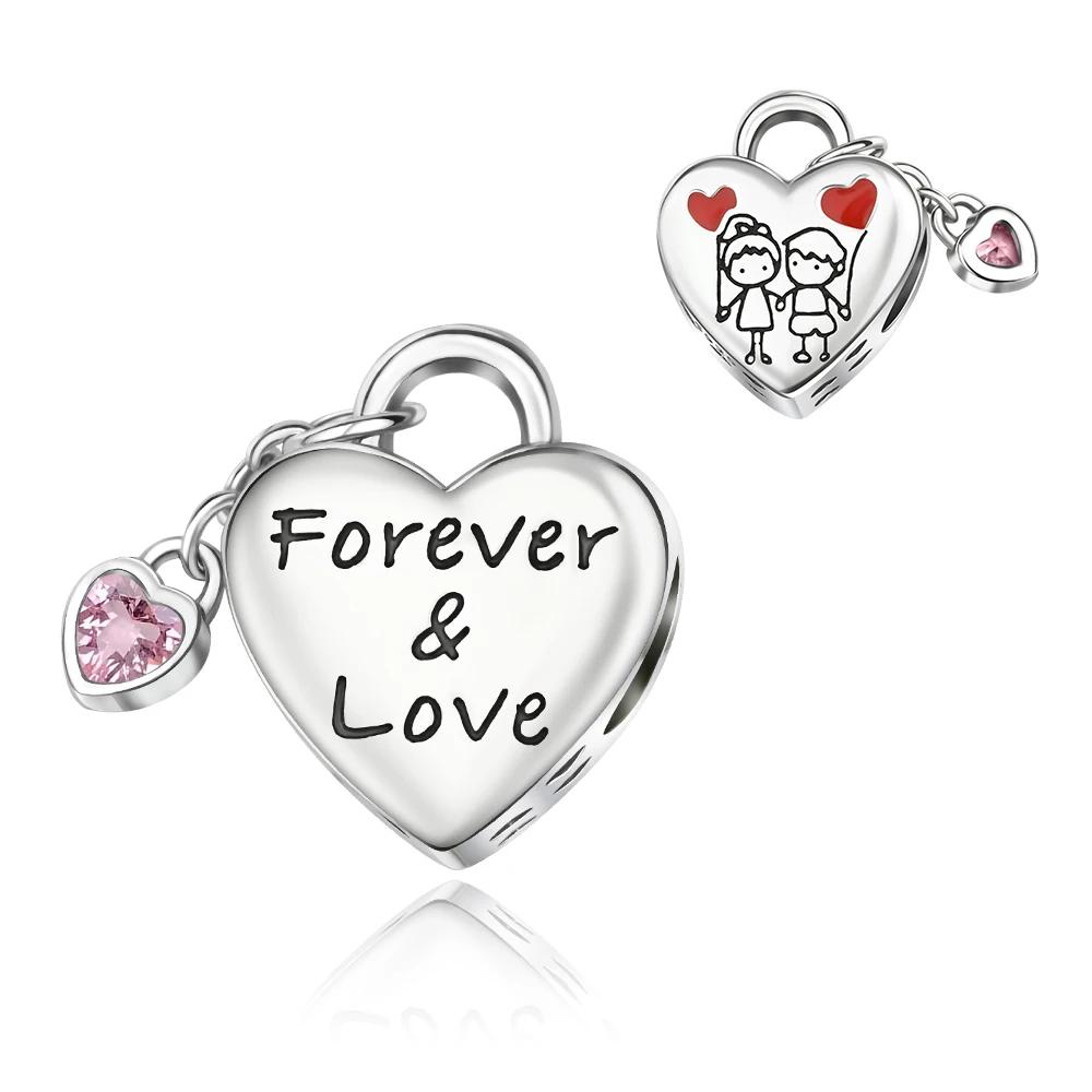 Copper Charms Original Design Blue Eyes Zircon Cat Dog Bead Heart Charm Diy Fit Bracelet For Women Wedding Jewelry Gift